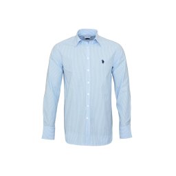 U.S. POLO ASSN. Cămașă bleumarin / albastru deschis / alb