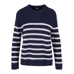 Urban Classics Pulover bleumarin / alb