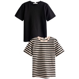 Next Tricou crem / negru
