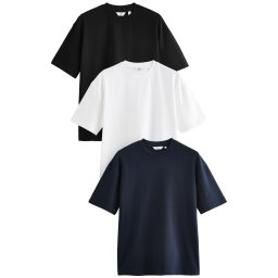 Next Tricou albastru marin / negru / alb