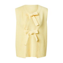 PIECES Vestă tricotată galben deschis