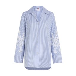 TOMMY HILFIGER Bluză albastru / alb