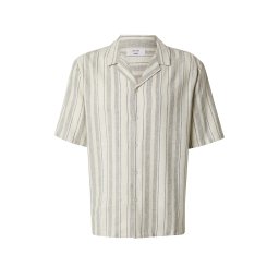 DAN FOX APPAREL Cămașă 'Martin' gri închis / alb murdar