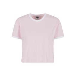 Urban Classics Tricou roz deschis / alb