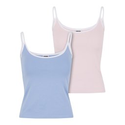 Urban Classics Top albastru / roz deschis / alb