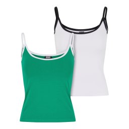 Urban Classics Top verde / negru / alb