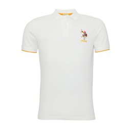 U.S. POLO ASSN. Tricou maro închis / portocaliu deschis / alb