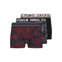 JACK & JONES Boxeri 'JACKENDRIC' bleumarin / gri metalic / roșu bordeaux / negru
