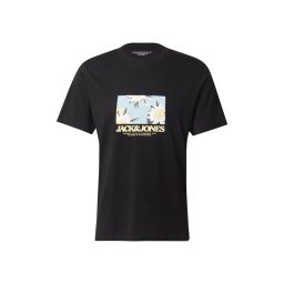 JACK & JONES Tricou albastru / portocaliu / negru / alb
