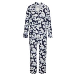 LASCANA Pijama bleumarin / verde pastel / alb