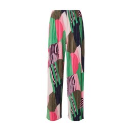 NÜMPH Pantaloni 'VIXA' albastru închis / maro / verde iarbă / roz