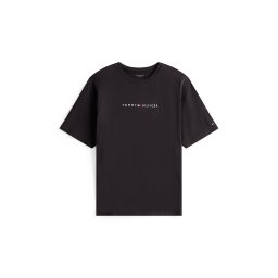 TOMMY HILFIGER Tricou negru / alb