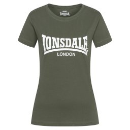 LONSDALE Tricou 'Cartmel' oliv / alb