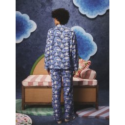 Cath Kidston Pijama 'Moomins' albastru / albastru noapte / alb