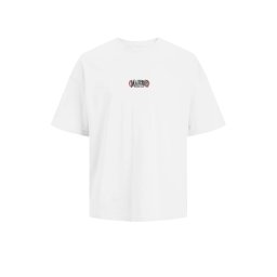 JACK & JONES Tricou 'JORMADISON' roşu închis / negru / alb