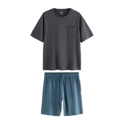 Next Pijama scurtă opal / gri metalic