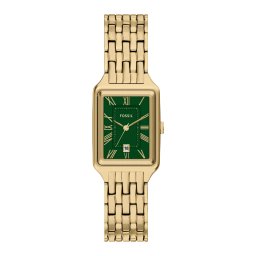 FOSSIL Ceas analogic 'Raquel' auriu / verde smarald