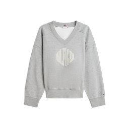 TOMMY HILFIGER Bluză de molton 'VARSITY ' bej / gri