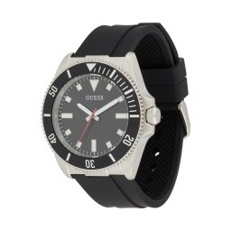GUESS Ceas analogic negru / argintiu