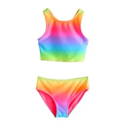 Next Costum de baie două piese albastru deschis / galben / verde limetă / lila