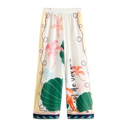 Next Pantaloni galben pastel / verde închis / roz deschis / alb