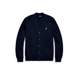 Polo Ralph Lauren Geacă tricotată bleumarin / alb
