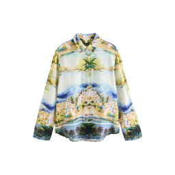 Next Bluză albastru / verde / kaki / verde mentă