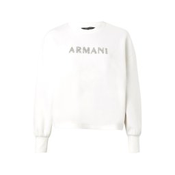 ARMANI EXCHANGE Bluză de molton argintiu / alb murdar