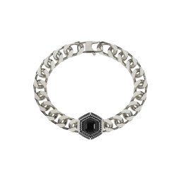 GUESS Brățară 'Exagon' negru / argintiu