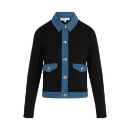 Morgan Geacă tricotată albastru denim / negru