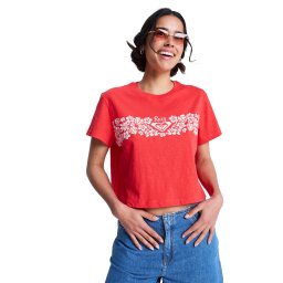 ROXY Tricou 'Endless Weekends' roșu / alb