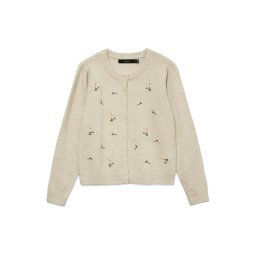 VERO MODA Geacă tricotată 'VMFiorella' bej / galben / verde închis / roz pudră