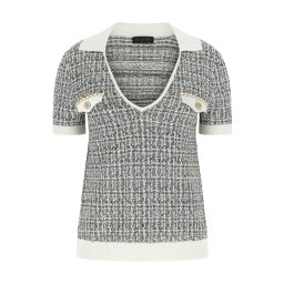 GUESS Pulover 'Annabelle' gri închis / alb