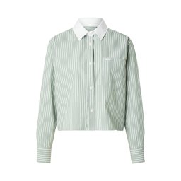 GUESS JEANS Bluză verde pastel / alb