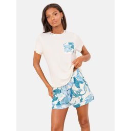 Lipsy Pantaloni scurți crem / cyan / albastru deschis
