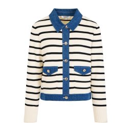 Morgan Geacă tricotată albastru marin / albastru denim / alb murdar