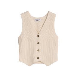 Marc O'Polo DENIM Vestă tricotată alb lână