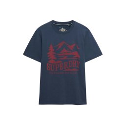 Superdry & Co Tricou 'Retro Outdoor' bleumarin / roșu vin