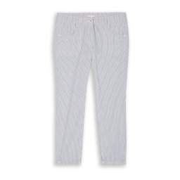 TOM TAILOR Pantaloni eleganți gri / alb