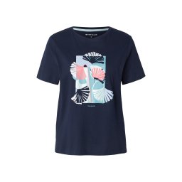 TOM TAILOR Tricou turcoaz / albastru noapte / azuriu / roz deschis