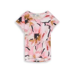 TOM TAILOR Tricou bej închis / roz / roz pastel / negru