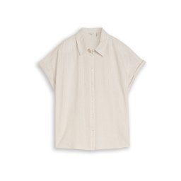 TOM TAILOR Bluză gri taupe / alb