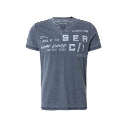 CAMP DAVID Tricou albastru marin / albastru pastel