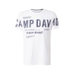 CAMP DAVID Tricou albastru marin / alb