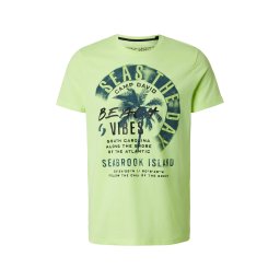 CAMP DAVID Tricou albastru închis / verde neon / negru