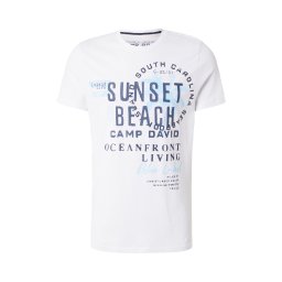 CAMP DAVID Tricou albastru marin / albastru deschis / alb