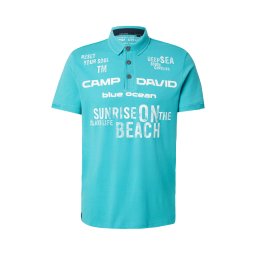 CAMP DAVID Tricou turcoaz / alb