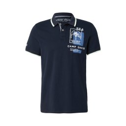 CAMP DAVID Tricou albastru marin / safir / alb