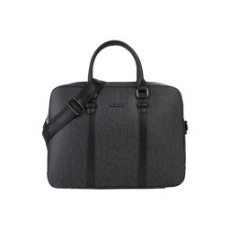 VALENTINO Geantă diplomat gri metalic / negru