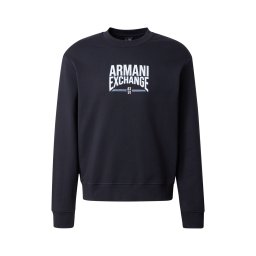 ARMANI EXCHANGE Bluză de molton albastru marin / azuriu / alb